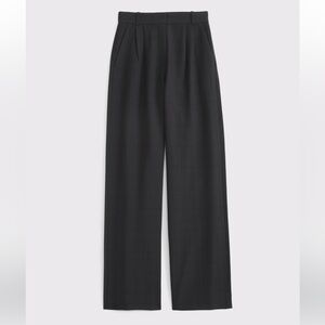 A&F Curve Love Sloane Tailored Wide Leg Pant in Black Plaid 25